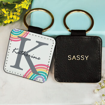 Personalised Initial Name Rainbow Personality Keyring, 2 of 4