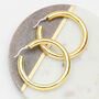 Silver Or Gold Plated Chunky Tube Hoop Earrings, thumbnail 2 of 5