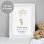 Personalised Teddy Bear Nursery A3 White Framed Print, thumbnail 1 of 3