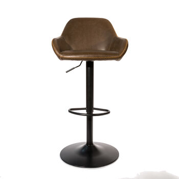 Baxter Chesnut Brown Gas Lift Two Kitchen Bar Stools, 2 of 8