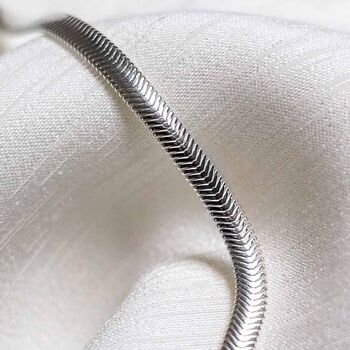Sterling Silver Herringbone Bracelet, 4 of 8