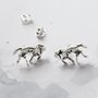 Sterling Silver Polished Origami Horse Studs, thumbnail 6 of 7