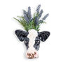 Hand Painted Ceramic Friesian Cow Head Wall Sconce Vase, thumbnail 4 of 4