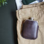 Steel Hip Flask With Personalised Leather Sleeve, thumbnail 6 of 12