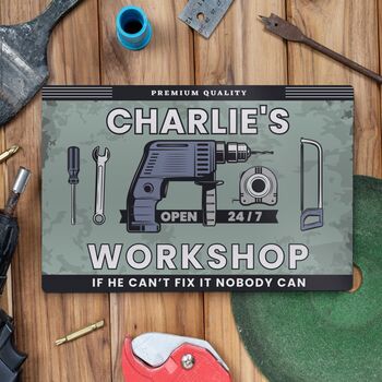 Personalised Workshop Metal Sign Gift, 2 of 2