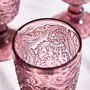 Set Of Four Amethyst Paisley Wine Goblets, thumbnail 5 of 10