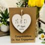 Personalised Engagement Card Heart Wooden Keepsake, thumbnail 2 of 5