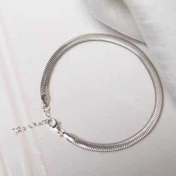Sterling Silver Herringbone Bracelet, 3 of 8
