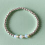 Handmade Silver Bracelet With Opalite Crystals, thumbnail 3 of 3