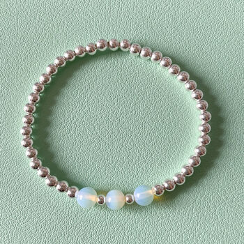 Handmade Silver Bracelet With Opalite Crystals, 3 of 3