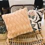 Freya Woven Lattice Velvet Cushion, thumbnail 1 of 7