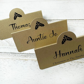 Gold Personalised Christmas Place Cards, 4 of 5