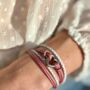 Woman's Personalised Metallic Pink Wrap Remembrance Urn Bracelet For Ashes, thumbnail 1 of 12