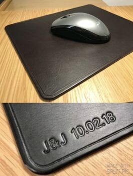 Personalised Leather Mouse Mat, Black, 2 of 10