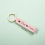 Personalised Leather Keyring With Birth Flower And Name – Custom Birthday Gift, thumbnail 3 of 8