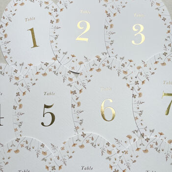 Lilla Floral Oval Table Numbers, 3 of 4