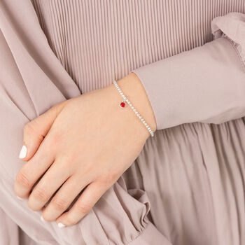 Sterling Silver July Birthstone Bracelet, 2 of 9