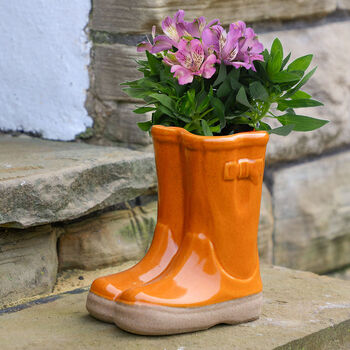 Personalised Welly Plant Pot Gift By Dibor