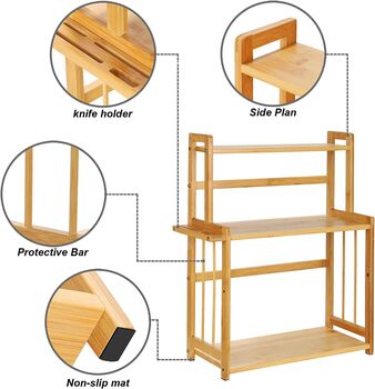 Three Tier Bamboo Storage Organizer Shelf Rack, 6 of 7