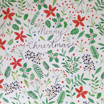 Christmas Floral Wrapping Paper, 5 of 8