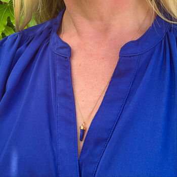 The En Pointe Lapis Lazuli Necklace, Gold, 4 of 7