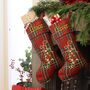 Personalised Tartan Mistletoe Christmas Stocking, thumbnail 3 of 5