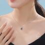 Sterling Silver London Blue Pear Cut Cz Necklace, thumbnail 2 of 12