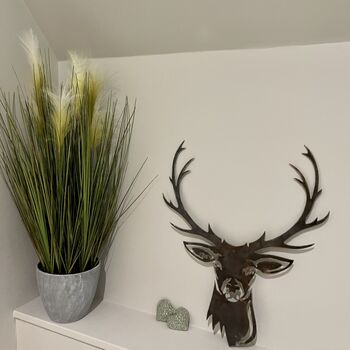 Stag Head Large Antler Metal Wall Plaque, 5 of 7