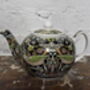 Two Cup Teapot In Black Strawberry Thief Design, thumbnail 5 of 5