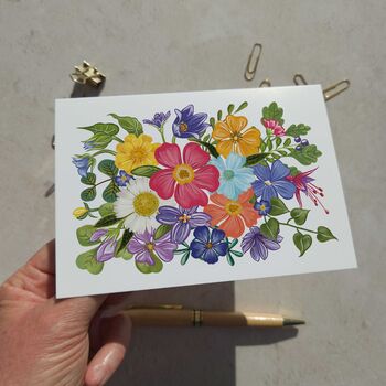 Whimsical Flower Garden A6 Folded Note Cards And Envelopes, 8 of 10