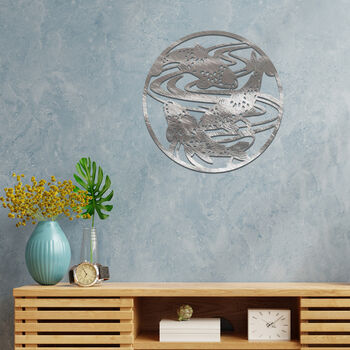 Elegant Metal Koi Fish Wall Art: Modern Decor, 3 of 11