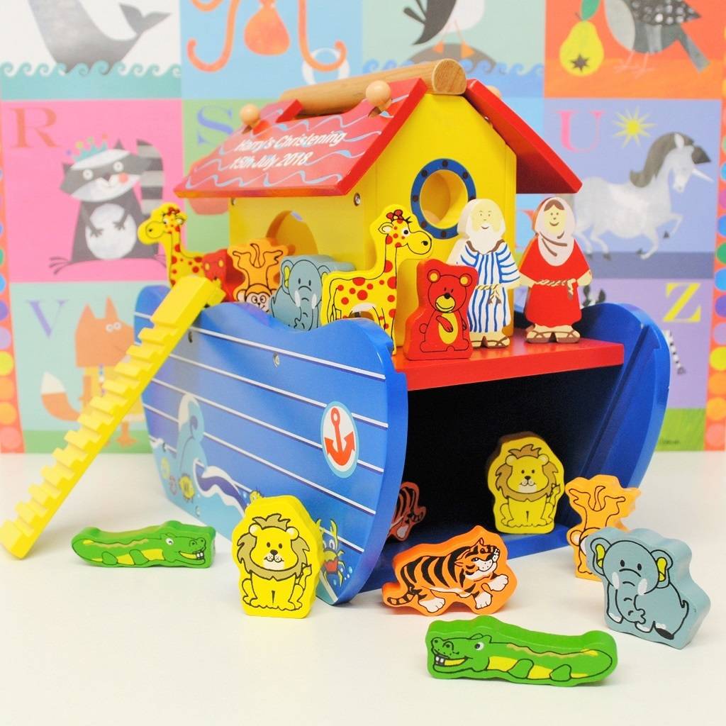 noah's ark wooden toy box