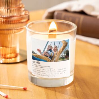 Personalised Auntie Birthday Photo Gift, Auntie Definition Candle, 2 of 8