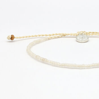 Ka'anapali Frosted Glass Beaded Anklet, 3 of 12
