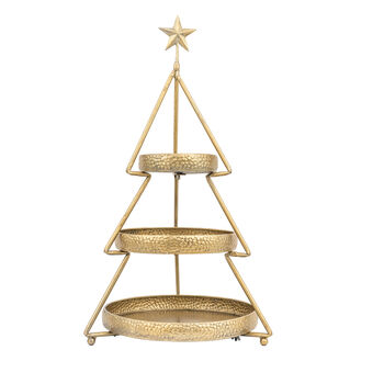 Three Tier Christmas Stand In Antique Gold, 5 of 5