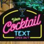 Neon Cocktail Bar Personalised Pub Sign/Bar Sign, thumbnail 3 of 8