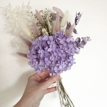 Purple Hydrangea Dried Flower Posy With Jar, 2 of 7