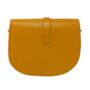 Leather Saddle Bag Loop Closure Crossbody Sam In Yellow, thumbnail 5 of 8