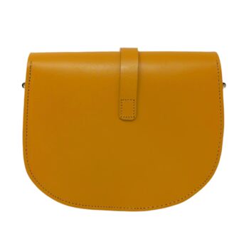 Leather Saddle Bag Loop Closure Crossbody Sam In Yellow, 5 of 8