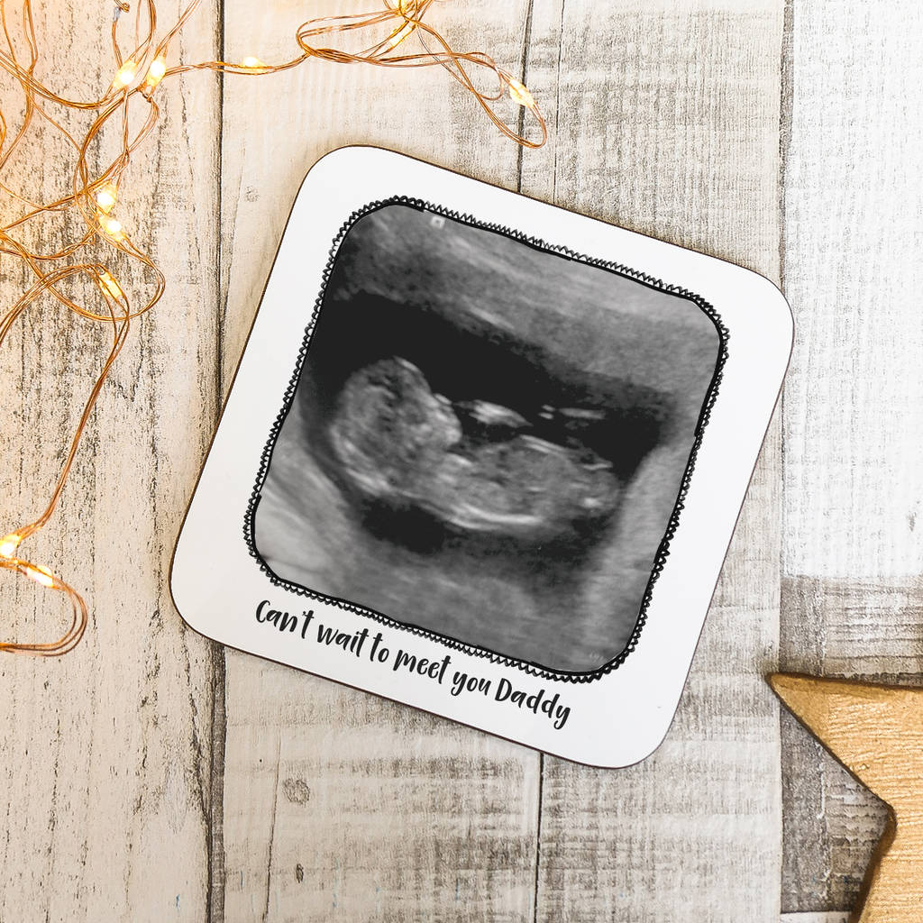 Baby Ultrasound Message Wooden Drink Coaster By Parsy Card Co
