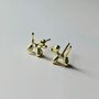 Gold Tone Balloon Dog Stud Earrings, thumbnail 1 of 4