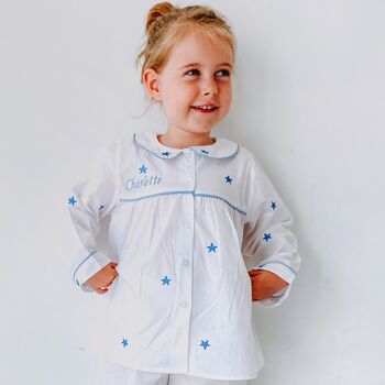 Personalised Girl's Midnight Star Pyjamas, 4 of 6