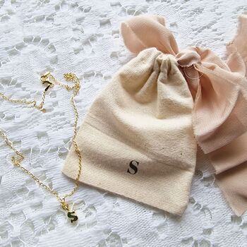 Tiny Initial Gold Vermeil Necklace With Personalised Gift Pouch, 4 of 12