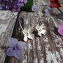 Silver Hydrangea Floral Drop Earrings, thumbnail 2 of 7