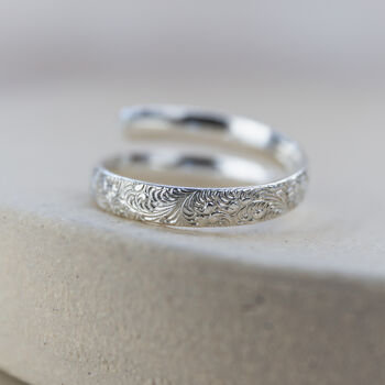 Sterling Silver Lace Wrap Around Thumb Ring, 2 of 3