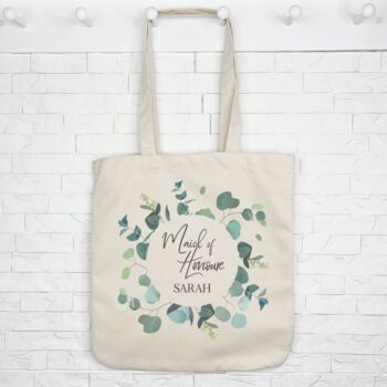 Bridal Party Eucalyptus Personalised Wedding Tote Bag, 5 of 6