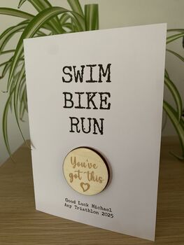 Personalised Triathlon Greetings Card For Triathlete, 3 of 4