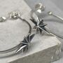 Sterling Silver North Star Hoops, thumbnail 8 of 12