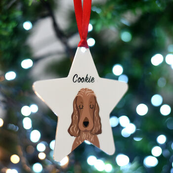 Cocker Spaniel Christmas Dog Decoration Personalised, 5 of 12