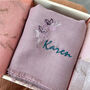 Personalised Embroidered Birth Flower Spring Scarf, thumbnail 3 of 12